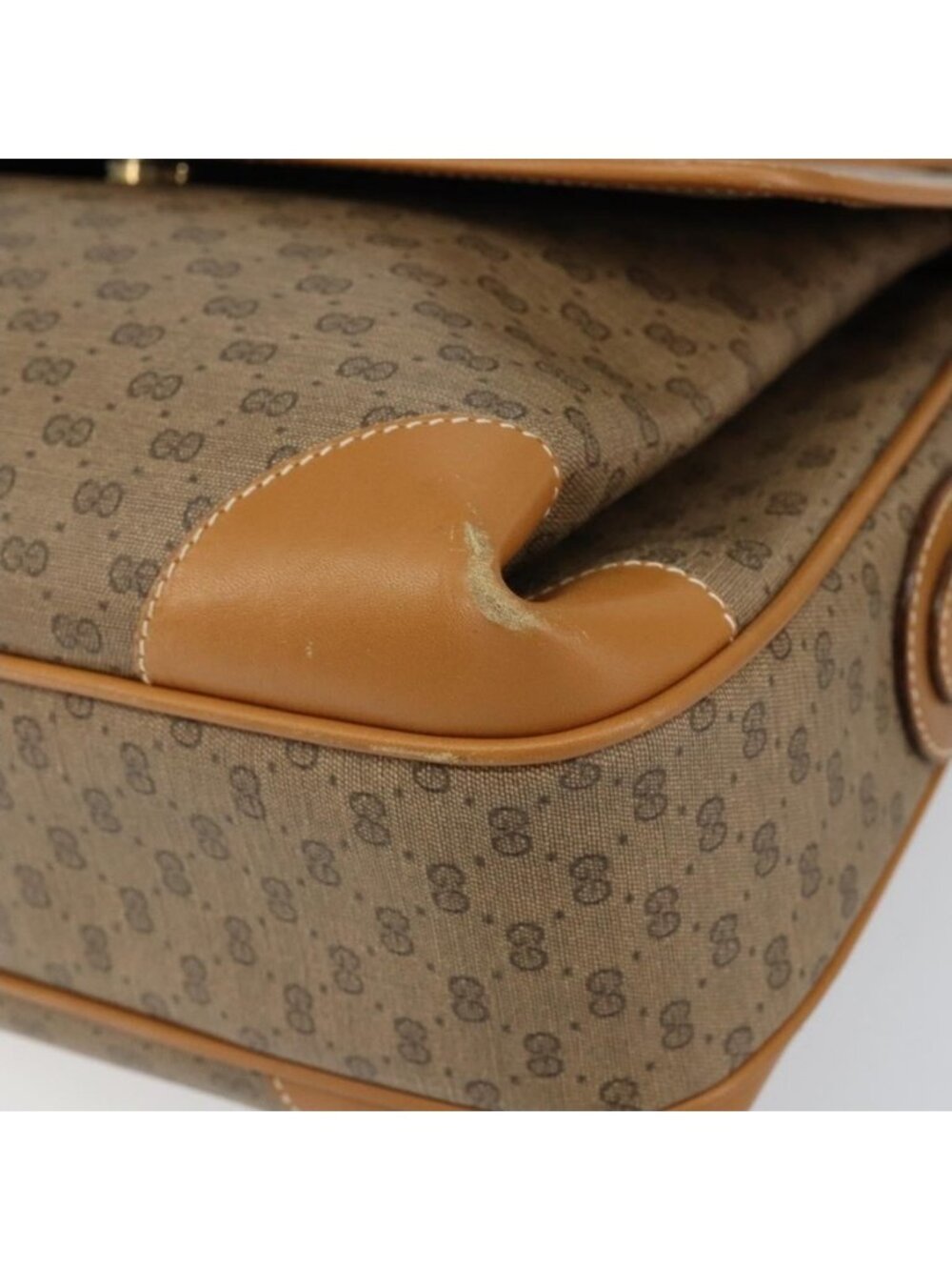 Authentic GUCCI Micro GG Supreme Shoulder Bag PVC Gold Beige 001 116 0924 - Picture 2 of 16